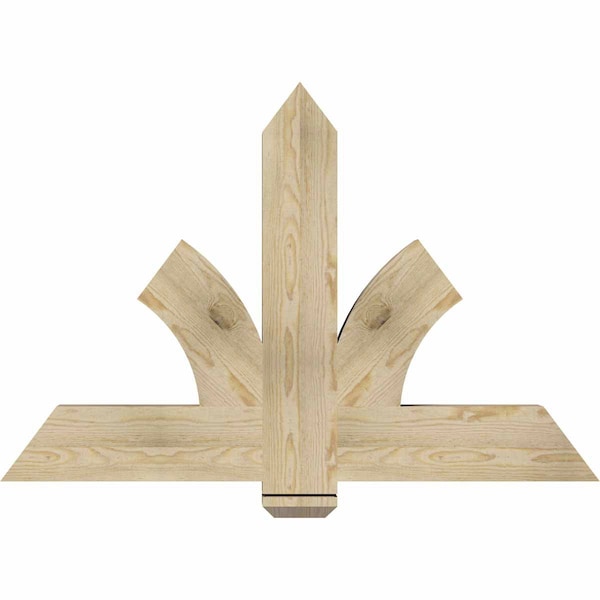 Ekena Millwork Redmond Rough Sawn Timber Gable Bracket, Douglas Fir, 48"W x 32"H x 4"D x 6"F, 16/12 Pitch GBW048X32X0406RED00RDF - main